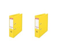 Esselte A4 Lever Arch File, Yellow, 72mm Spine, Plastic, Vivida Range, 624070 (Pack of 2)