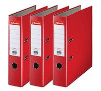 Esselte A4 Lever Arch Files, Red File Folders 624292, 3 Count (Pack of 1)