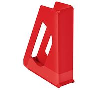 Esselte A4 Magazine File, Desktop Storage Organiser for Catalogues, Brochures, Papers and Folders, Strong Plastic File, VIVIDA Range, Red, 628217