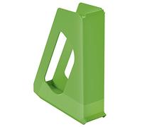 Esselte A4 Magazine File, Desktop Storage Organiser for Catalogues, Brochures, Papers and Folders, Strong Plastic File, VIVIDA Range, Green, 628219