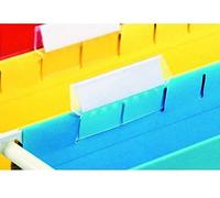 Esselte Classic Label Holders for Suspension Files 50mm Transparent with White Labels Pack of 25
