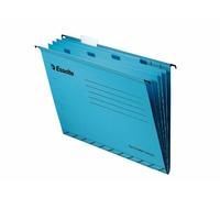 Esselte Classic Reinforced Suspension File with Dividers, Foolscap, Pack of 10, Tabs Included, Blue, 93135