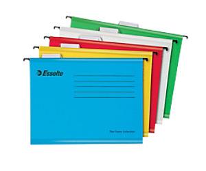 Esselte Classic Vertical Suspension File A4 V-Base Assorted Blue Angel UZ14b (Recycled Paper Stationery) Pack of 15