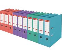 Esselte Lever Arch File, Pack of 10, 500 Sheet Capacity, 75mm Spine, Light & Durable A4 Folder, Home/Office Use, Embossed Pattern, Colour'Breeze Range, Assorted Pastel Shade, 626214