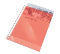 Esselte Coloured Punched Pocket Polypropylene Top-Opening 55 Micron A4 Red Ref 47203 [Pack 10] + Free Finchley Refill Pen