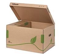 Esselte Eco archive container with top lid, ideal for Esselte Eco A4 archive boxes, 5 x 80 mm/4 x 100 mm, transport box, 100% recycled and recyclable corrugated board, natural brown, 623918