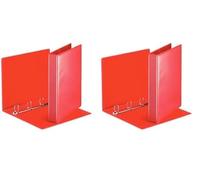 Esselte Essentials Presentation Binder, PVC, 3 cm Ring Diameter, 49713 - A4, Red (Pack of 2)