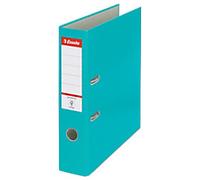 Esselte Essentials Wide Lever Arch File A4 72 mm Turquoise 2 Rings 11282 Polypropylene Portrait Pack of 20