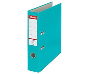 Esselte Essentials Wide Lever Arch File A4 72 mm Turquoise 2 Rings 11282 Polypropylene Portrait Pack of 20