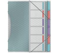 Esselte File Divider Book With 6 Tabs, A4, Acid Free Paper/Document Organiser, Clear Plastic Pockets, Home/Office, Embossed Pattern, Colour'Breeze Range, Multi Colour, 626255