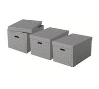 Esselte Grey 3-Pack Home Storage Box Large