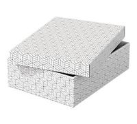 Esselte Home Storage and Gift Box 628284 Medium Flat 100% Recycled Cardboard White 265 x 360 x 100 mm Pack of 3
