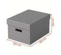 Esselte Home Storage Box Medium Grey (Pack of 3) 628283