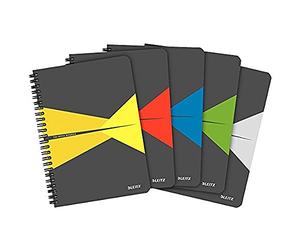 Esselte Leitz A5 Office Notepad, Laminated Card, Squared, 90 Sheets, Assorted Colours