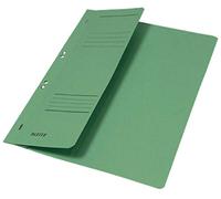 Esselte Leitz Hole Punched Folders 1/2 Front Cover-A4-Manila Cardboard-Green