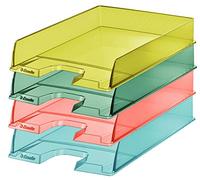 Esselte Letter Tray, Stackable A4 Paper Tray Folder for Documents, Catalogues, Brochures and Magazines, for Home/Office, for Desk Organisation, Colour'Breeze Series, Multicoloured, 626276