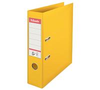 Esselte, A4 Lever Arch File, 75 mm Spine, 500 sheets Capacity, PP, Plastic Cover, No. 1 Mechanism, Files & Folders, Yellow, Pack 10,628541