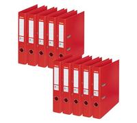 Esselte 811430 No. 1 Power Lever A4 Arch File with 50 mm Spine - Red, Pack of 10