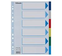 Esselte Mylar File Separator made of Polypropylene with mylar reinforcement, Multicoloured 6 keys A4 multi-coloured
