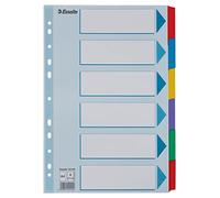 Esselte Mylar Plain Cardboard Index, Coloured tabs