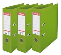 Esselte N°1 Set of 3 Power Lever Arch Files Back 75 mm Light Green