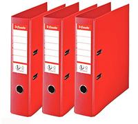 Esselte N°1 Set of 3 Power Lever Arch Files Back 75 mm red