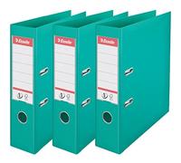 Esselte N°1 Set of 3 Power Lever Arch Files Back 75 mm Turquoise