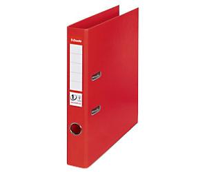 Esselte No.1 Power Narrow Lever Arch File A4 52 mm Red 2 Rings 811430 Polypropylene Portrait Pack of 10