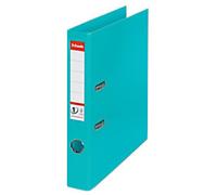 Esselte No.1 Power Narrow Lever Arch File A4 52 mm Turquoise 2 Rings 811560 Polypropylene Portrait Pack of 10