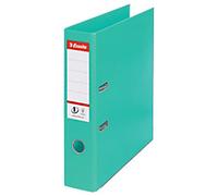 Esselte No.1 Power Wide Lever Arch File A4 72 mm Light Green 2 Rings 811312 Polypropylene Portrait Pack of 10