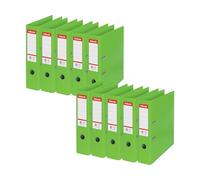 Esselte 75mm Lever Arch File Polypropylene A4 Green (Pack of 10) 624069