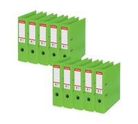 Esselte No.1 Vivida A4 Plastic Lever Arch File 75mm Green Pack Of 10