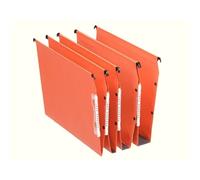 Esselte Orgarex A4 Lateral Suspension Files, 25 Pack, Orange, Recycled Card, V-Base, Integrated Side Labels