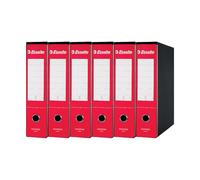 Esselte Oxford 390783160 G83 Recorder with Case, with Lever Mechanism No.1 in Commercial Format (23 x 30 cm) with 8 cm Spine, Red, Pack of 6