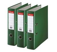 Esselte Pack of 3 Green A4 Lever Arch Files, 75mm Spine, Holds 500 Sheets | Strong Polypropylene Filing Folders, Perfect for Organising Your Paperwork, Well Suited For Home, Office and School Use