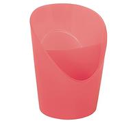 Esselte Pencil Pot/Pen Holder, Double Section Desktop Storage Organiser for Stationery, Home/Office Use, Embossed Pattern, Colour'Breeze Range, Coral, 628459
