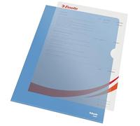 Esselte Premium Folder A4, Clear Blue Matt Finish, 115 Micron Polypropylene, Box of 100, 54837