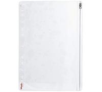 Esselte Punched Pocket with Slide Zipper, Pack of 5, Transparent, 200 Micron PVC Material, 411200