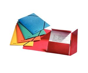 Esselte Rainbow 3-Flap Folder with Elastic Band Assorted Colours Pack of 5 15523