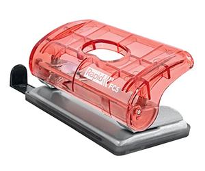 Esselte Rapid Mini Hole Punch, Small 2 Hole Puncher, 10 Sheet Capacity, Compact, Home, Office, School Use, Colour'Breeze Range, Coral, 5001333