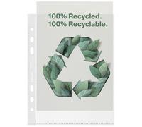 Esselte Recycle A5 Pockets, Embossed Strong PP, 70 Micron, Plastic Punched Poly
