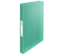 Esselte Ring Binder, 140 Sheet Capacity, 20mm Spine, 4 Ring A4 Folder, Soft Cover File, Home/Office Use, Embossed Pattern, Colour'Breeze Range, Green, 626248