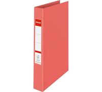 Esselte Ring Binder, 190 Sheet Capacity, 42mm Spine, 2 Ring A4 Folder, Hard Cover File, Home/Office Use, Embossed Pattern, Colour'Breeze Range, Coral, 628433