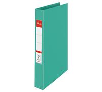 Esselte Ring Binder, 190 Sheet Capacity, 42mm Spine, 2 Ring A4 Folder, Hard Cover File, Home/Office Use, Embossed Pattern, Colour'Breeze Range, Green, 626498