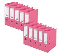 Esselte, Solea, A4 Lever Arch File, 75 mm Spine, 500 sheets Capacity, PP, Plastic Cover, Files & Folders, 628534, Pack 10, Solea Red