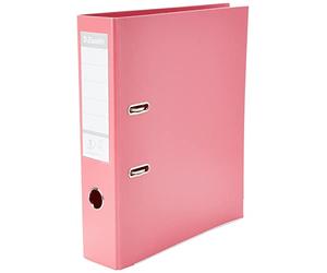 Esselte Solea Power A4 75mm Spine Label Lever Arch File - Pale Red