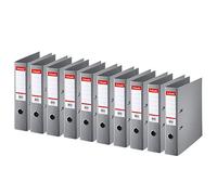 Esselte Standard, Pack of 10 Lever Arch Files, Grey, 75 mm Spine, A4, PP, 320310