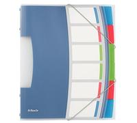 Esselte A4 Divider Book, Translucent, Integrated Index with 6 Compartments, Holds Up to 200 Sheets, Elastic Closure, White, VIVIDA Range, 624029