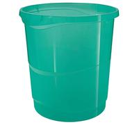 Esselte Waste Paper Bin, 14 Litre Stackable Plastic Waste Basket, Litter & Recycling Bin, Home/Office Use, Embossed Pattern, Colour'Breeze Range, Green, 626290