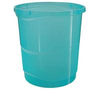 Esselte Waste Paper Bin, 14 Litre Stackable Plastic Waste Basket, Litter & Recycling Bin, Home/Office Use, Embossed Pattern, Colour'Breeze Range, Blue, 626289